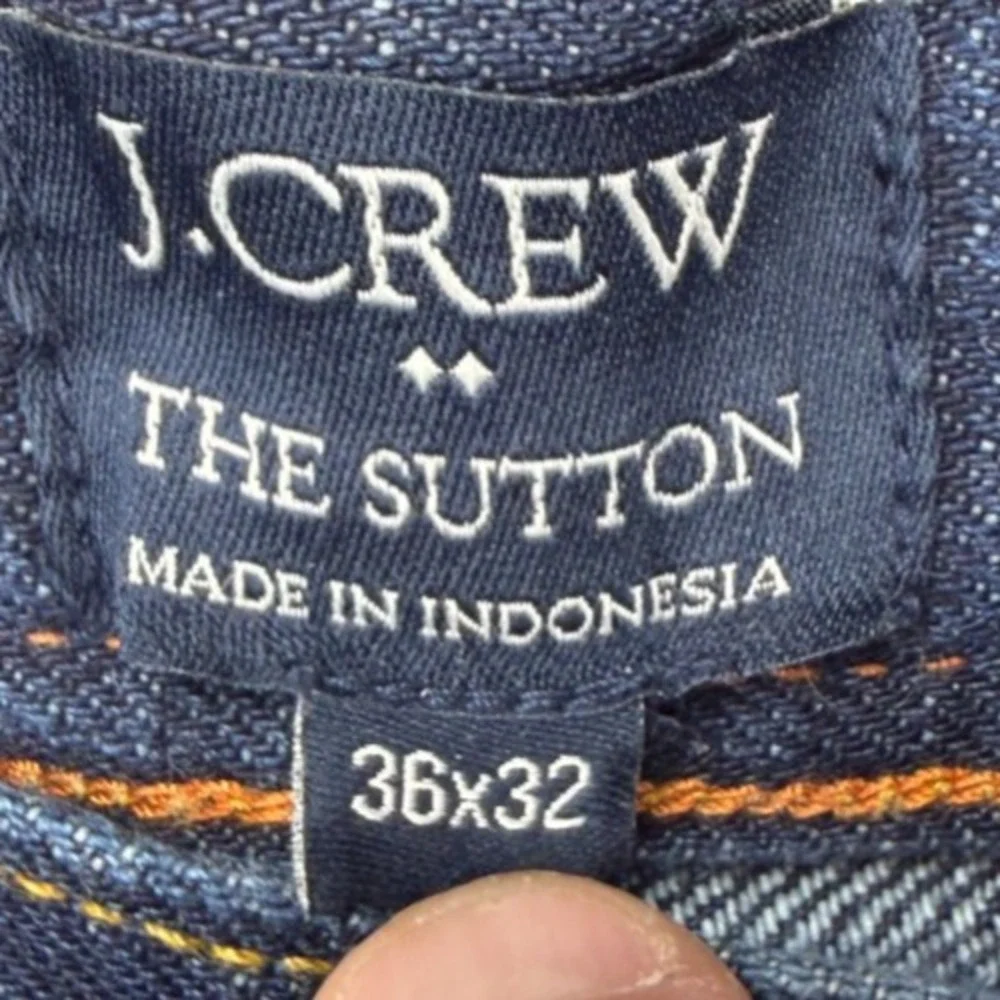 J Crew Men's The Sutton Jeans 36x32 (Real 37x32) Blue‎ Straight Denim
